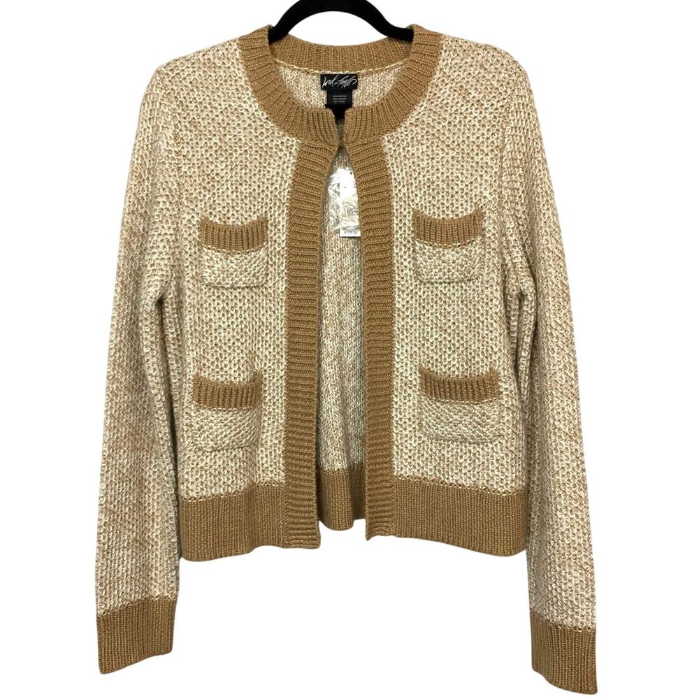 Lord & Taylor Wool Alpaca Blend Cardigan Large Woven Knit Lady Jacket -NWT